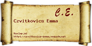 Czvitkovics Emma névjegykártya